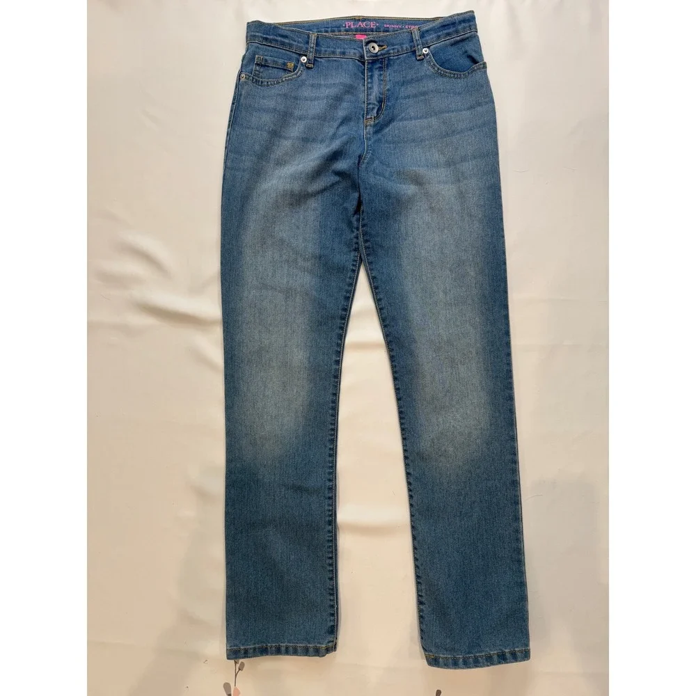 The Children's Place Skinny Jeans Girls 16 Slim Blue‎ Good Faded Denim Pants